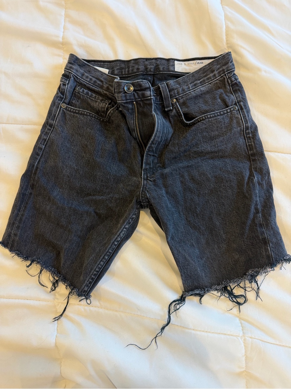 rag & bone Black Cutoff Denim Shorts